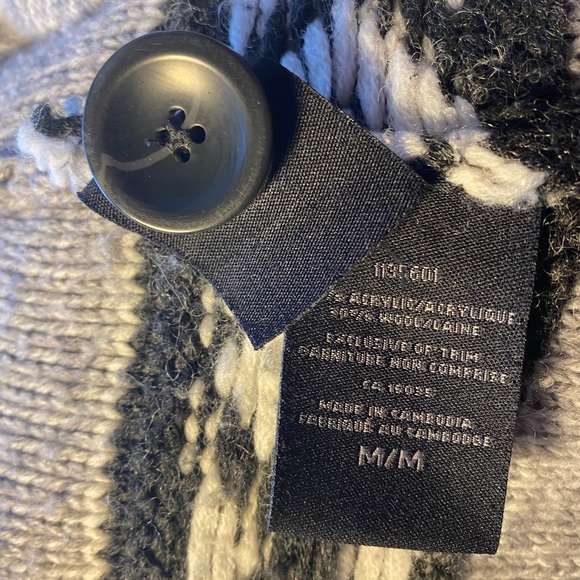 Wool Blend Knitted Fair Isle Pattern Fitted Cardigan Sweater Nordic Sweater - Picture 7 of 7